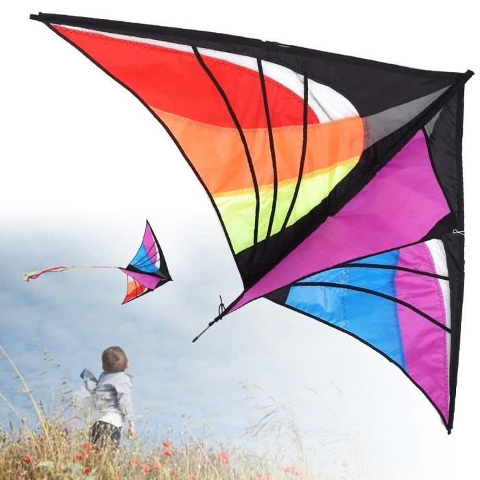 Zoomsky 2 Pcs Grand Cerf-Volant Enfant Monofil Rainbow De Grand Triangle Et Poul 7445017292292