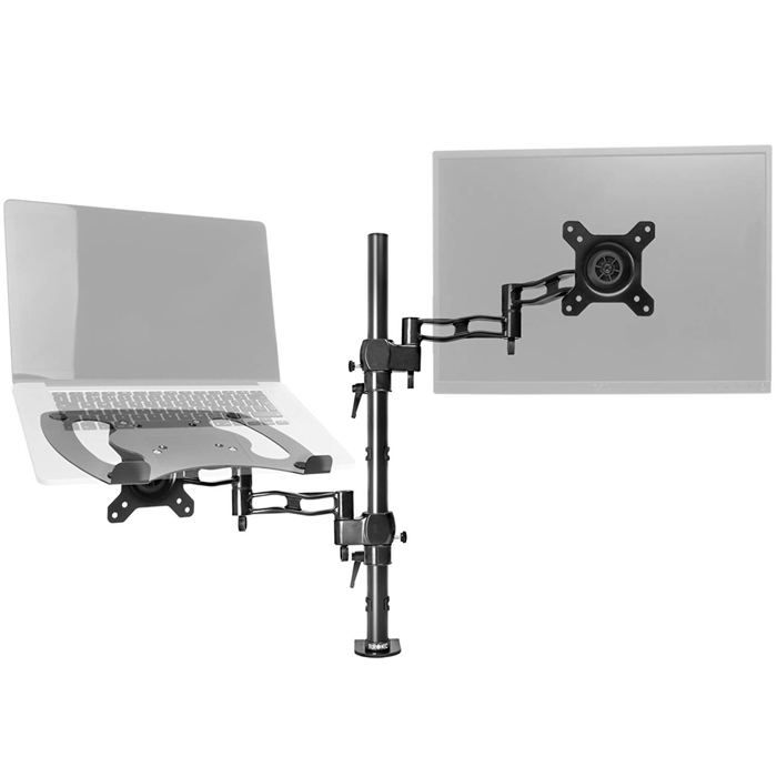 Support écran / moniteur PC et ordinateur portable pour bureau – DURONIC – DM35L1X1 – Réglable – Noir
