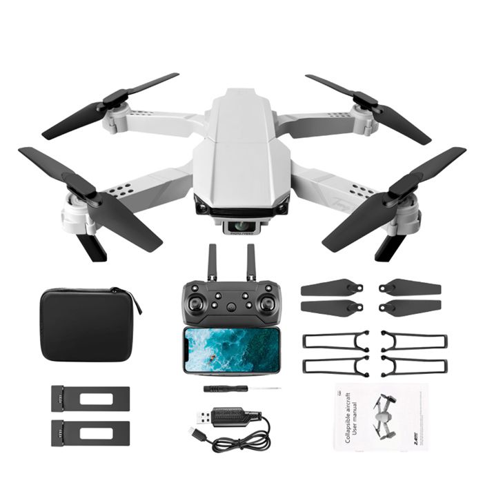 Drone pliable EKASN S62 4K Wifi avec deux caméras FPV 360° flips et 2 batteries - Gris