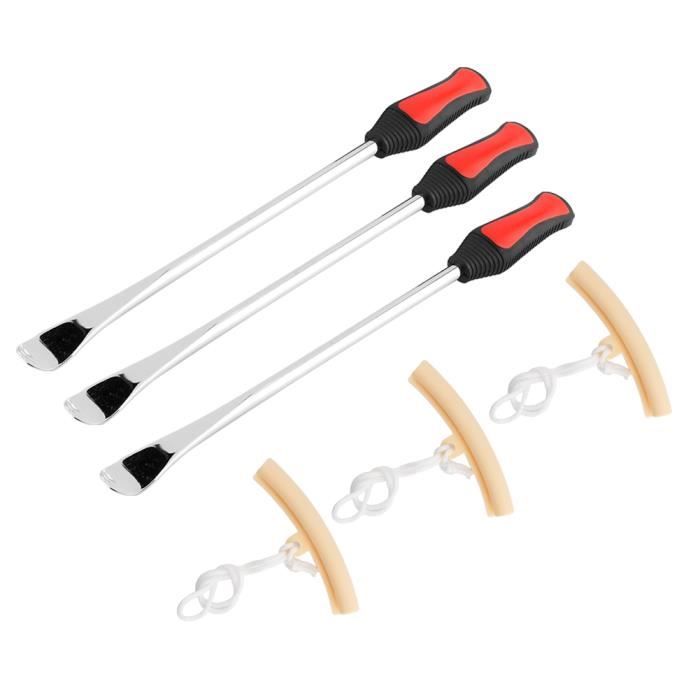Kit De Réparation Pneus Moto/voiture – 31 Pièces – Cuillères En Acier, Leviers – Poignées Ergonomiques Rouge