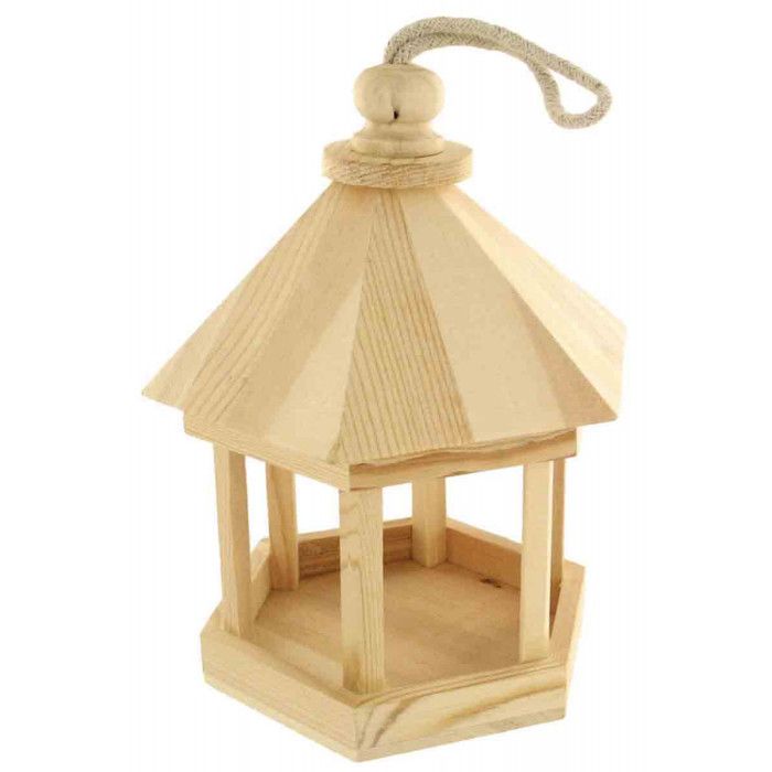 Comparer les prix de Mangeoir à oiseau en bois à décorer - Ø 15 cm x h 21 cm.