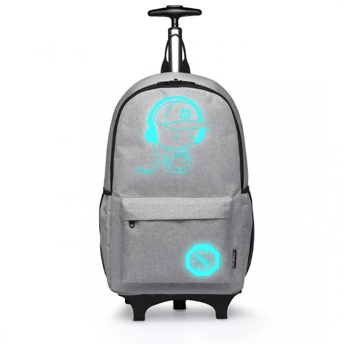 Sac a dos roulettes lumineuses cheap