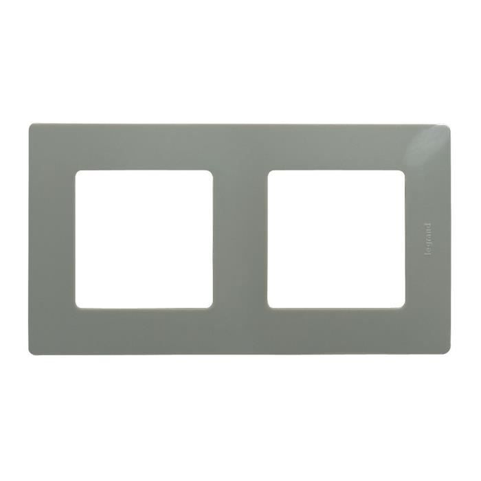 Plaque Double Legrand Sagane Xelio Laqué Gris 85257 - 2 Postes Horizontal - Occasion Fonctionnelle