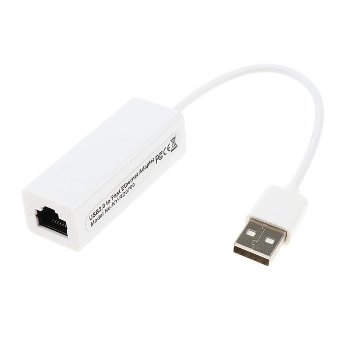 Adaptateur de réseau Ethernet rapide USB 2.0 à RJ45 pour Apple Mac Mac ...