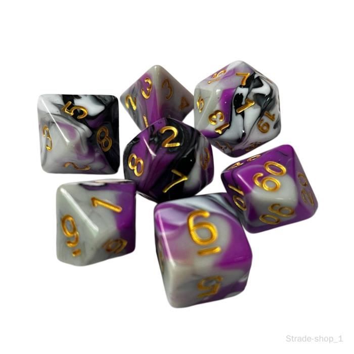 Set De 7 Dés Polyédriques En Acrylique Transparent – Dés Multi-Faces Pour Jeux De Rôle, Portables Et Durables