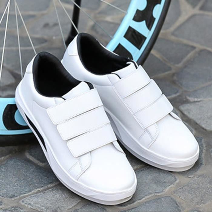 Basket Homme Chaussures velcro-Blanc Blanc - Cdiscount Chaussures