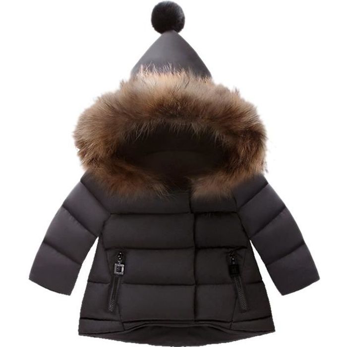 OKSakady Nouveau Née Bébé Fille Duveteux Fausse Fourrure Manteau Veste Cap Manteau Poncho 0-3 Ans