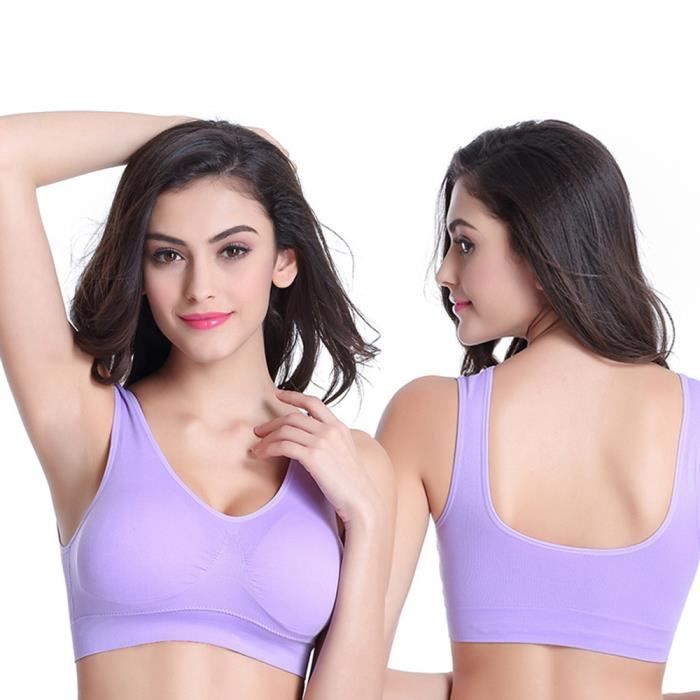 Lot de 3 Brassière Femmes - yoga - XHM478A - Violet - brassières de sport grande taille