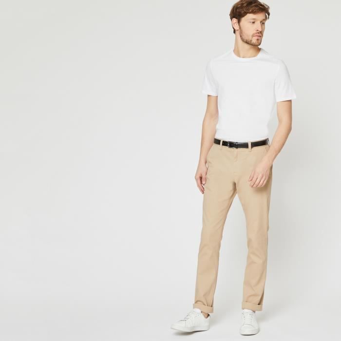 tegel Politiebureau Luik Pantalon chino coupe straight Slack - Cdiscount Prêt-à-Porter