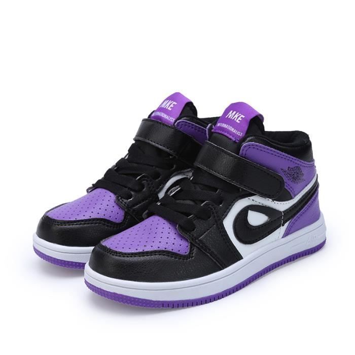 BASKET Mixte - Baskets montantes décontractées pour enfants - Violet NY™  Violet - Cdiscount Chaussures