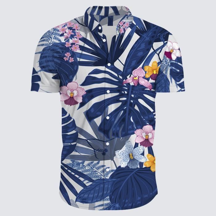 Chemise Hawaïenne Bleue Homme 2XL – Caribbean Joe, Manches Courtes