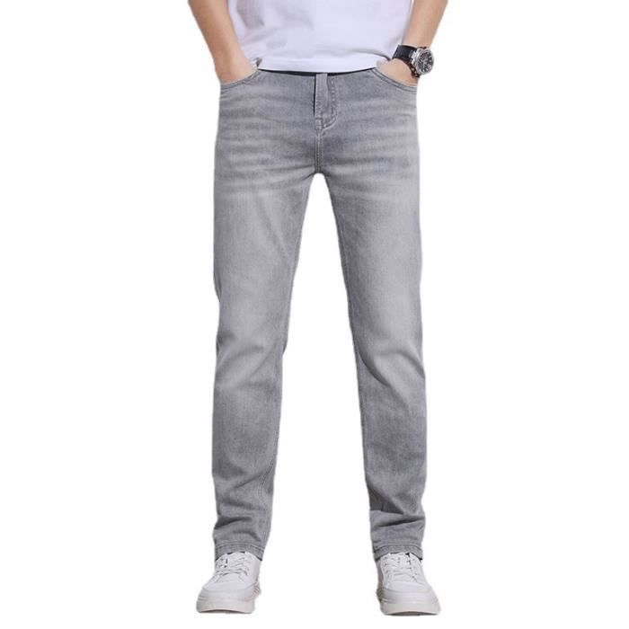 Jean Slim Homme Doublé Polaire - Pantalon D'hiver Chaud Et épais - Coupe Décontractée Tendance