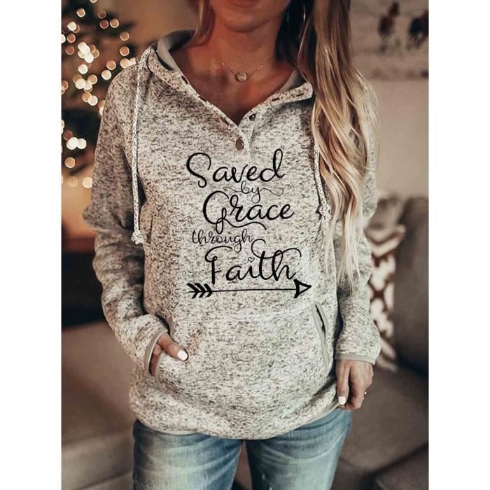 Pull Femme Imprime Manches Longues Col Rond Casual Pullover Lâche Tops