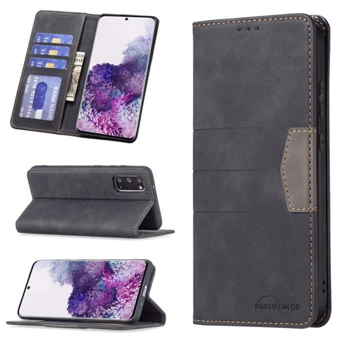 Coque Flip Cover Magnétique Pour Samsung Galaxy S20 / S20+ / S20 Ultra - Noire Mate - Neuf