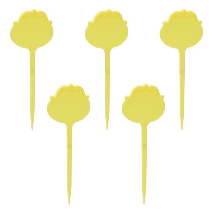 50 Étiquettes Plantes Jaunes 15 Cm + Marqueur Double Pointe – Etiquettes Jardin Extérieur Intérieur, Identification Herbes Fleurs Légumes