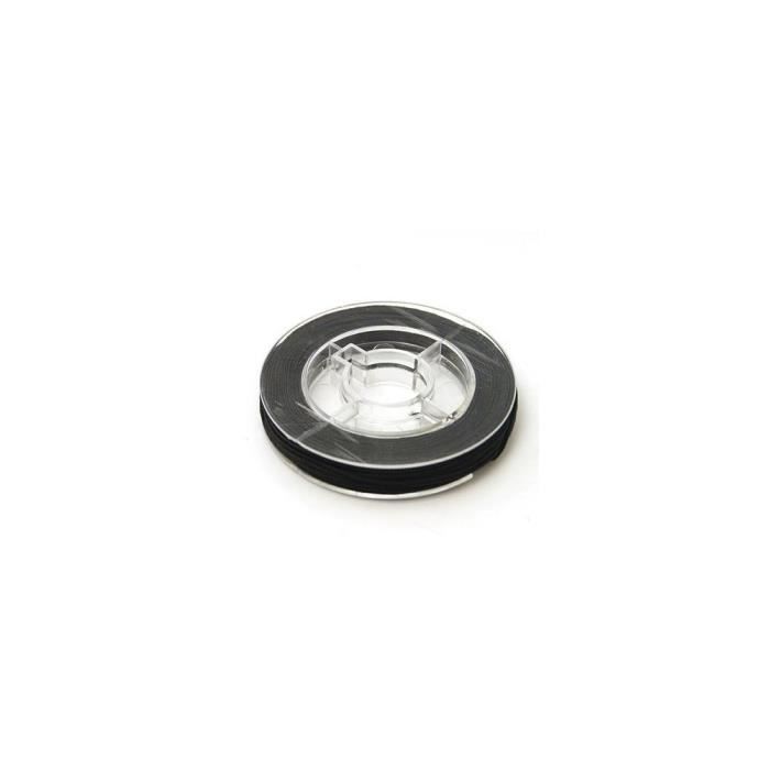 Accessoires création fil nylon élastique 0,8 mm en bobine (11 mètres) Noir