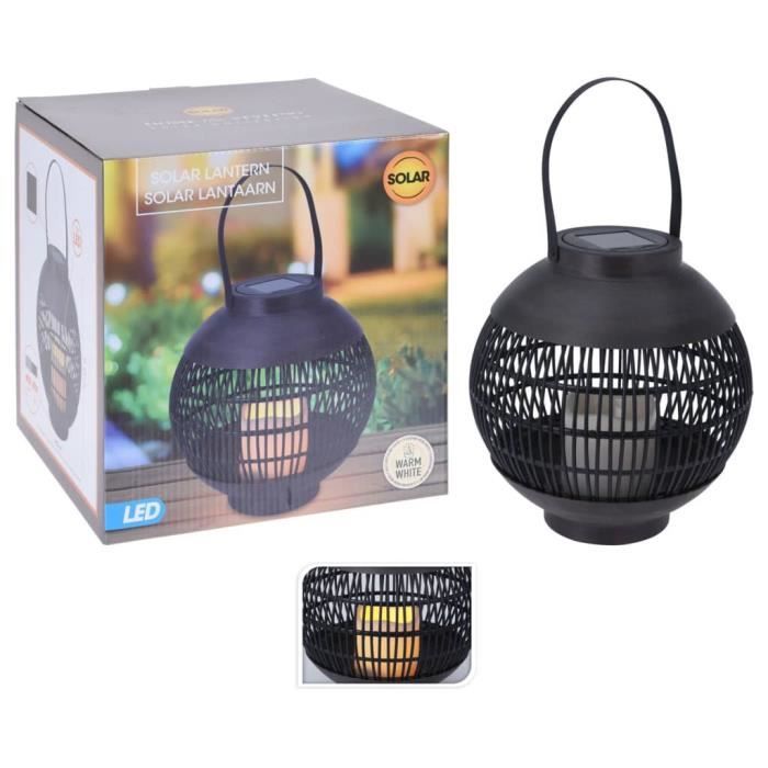 ProGarden Lampe solaire à LED Rotin avec bougie Noir ProGarden Lampe solaire à LED Rotin avec bougie Noir