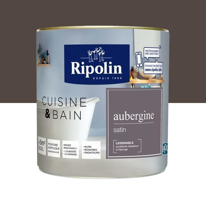 Ripolin Peinture Murale Speciale Cuisine Bain Aubergine Satin 0 5l Achat Vente Peinture Vernis Peinture Aubergine Satin 0 5 L Cdiscount