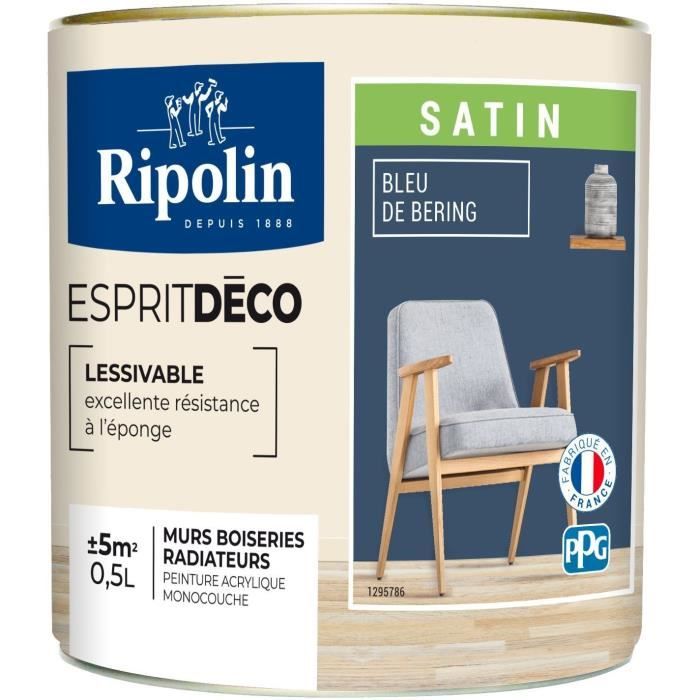 RIPOLIN Peinture murale toutes pièces Ripolin - Bleu Bering Satin