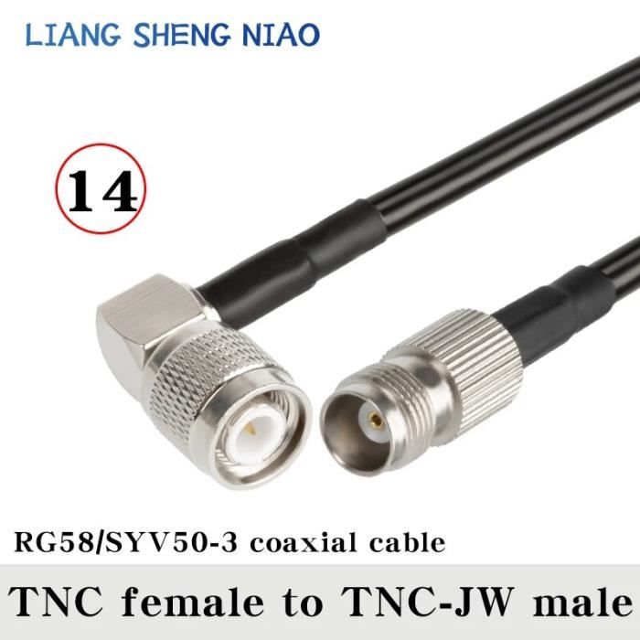 Câble Coaxial D'extension N Mâle Vers N Femelle RG58U - Longueur 2m, 50 Ohm - Pour Antenne WiFi, Routeur, Répéteur 4G/5G