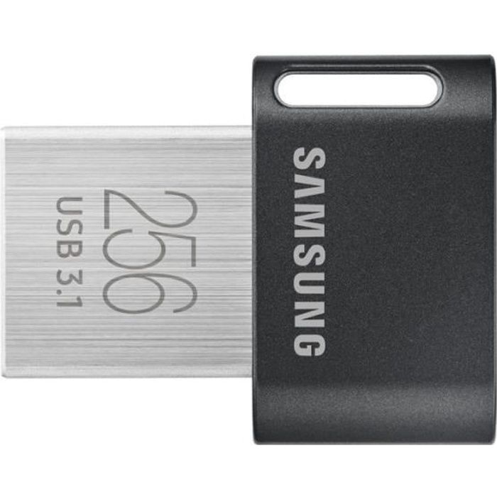 Samsung FIT Plus 256GB, 256 Go, 3.1 (3.1 Gen 1), Connecteur USB Type-A, Pivotant, 3,1 g, Noir, Acier inoxydable