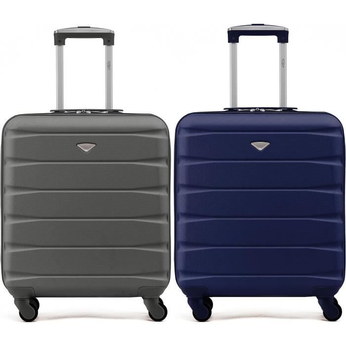 Lot De 2 Valises Rigides Legeres En Abs A 4 Roues Cabine Bagage A Main Approuve Les Compagnies
