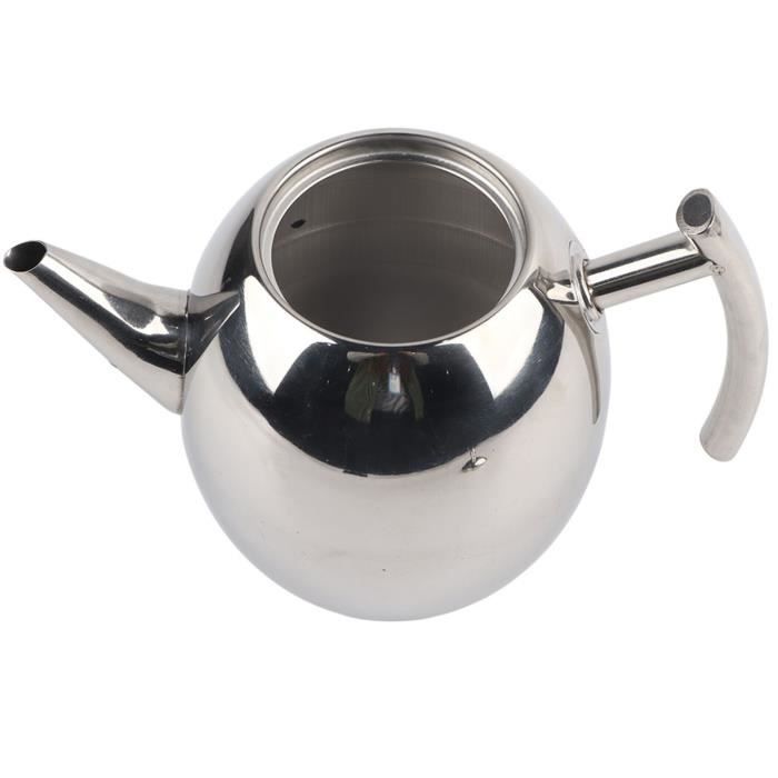 Théière En Acier Inoxydable 1L Ou 1.5L - Bec Verseur Anti-Fuite, Filtre Intégré, Fond Plat - Pour Maison, Café - 10