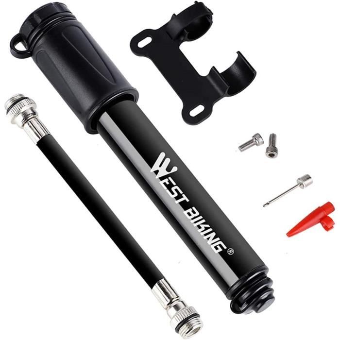 Pompe à Vélo Portable - Gonflage Rapide, Valves Presta Et Schrader, Acier Inoxydable - Compacte, Légère, Pour Pneus Vélo Et Ballons