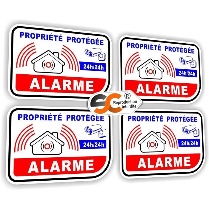 Autocollants Alarme GPS Pour Voiture BIKE-label - Lot De 3 - Dissuasion Antivol - 80x30mm