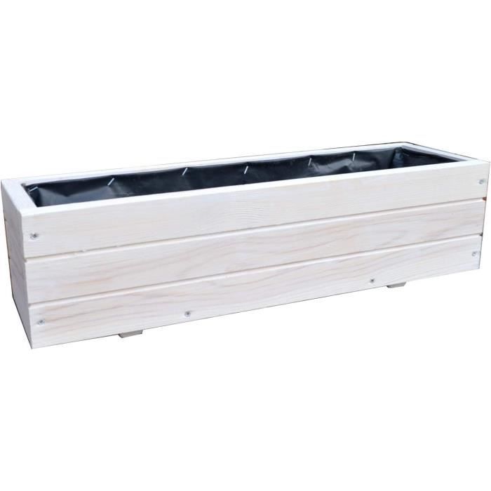 Jardinière En Bois FKL DESIGN - Longueur 90cm, Chêne, Entièrement Assemblé