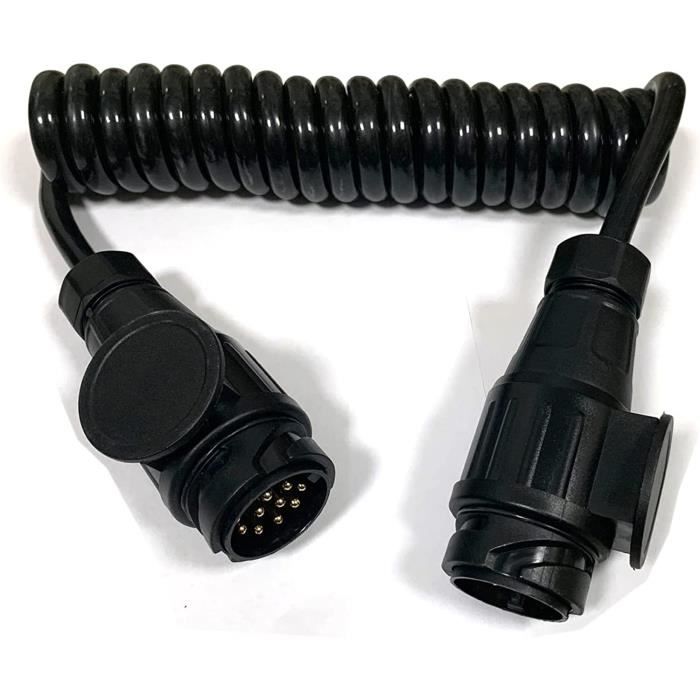 JVJ Cavo di prolunga per rimorchio a 13 pin, 2 m, 13 conduttori, maschio a maschio, adattatore per roulotte, camper, camper, rimorchio, scheda elettrica, connettore a 13 pin