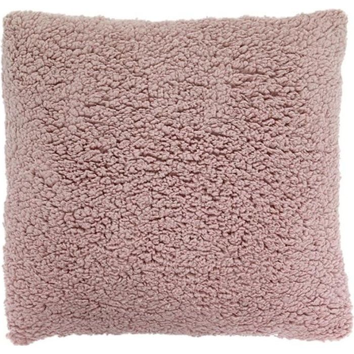 Coussin extra doux rose poudré 40x40cm CALINE Rose