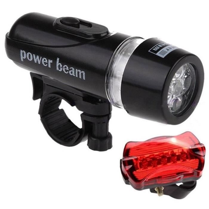 LED Lampe de Vélo Lampe Frontale Éclairage Phare Lampe de Poche Feu Arrière Set