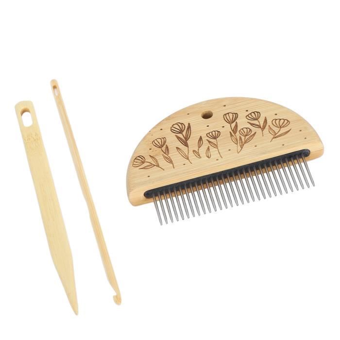 Peigne à Tisser En Bois Pour Tapisserie Et Tricot - Outil Artisanal Avec 11 Dents