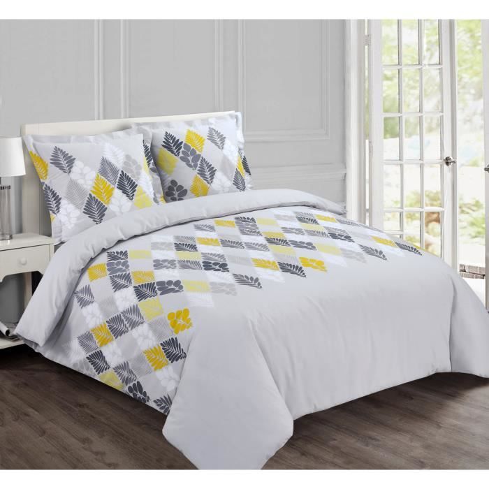 Parure De Lit Vision Adele - Housse De Couette 200x200cm + 2 Taies 65x65cm, 100% Coton