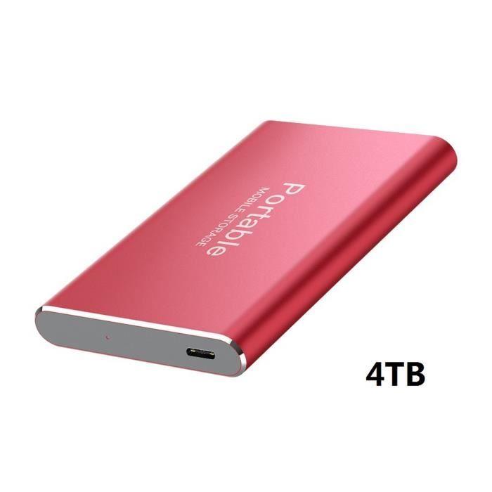 Disque Dur Externe SSD Rouge 4TB USB 3.1 Dispositif De Stockage Portable à Grande Vitesse Pour Ordinateur Portable De Bureau