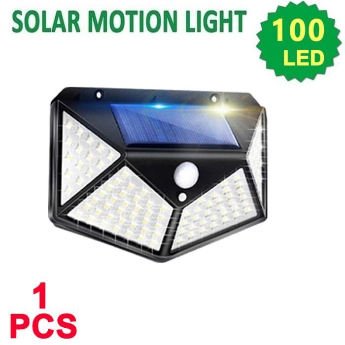 BORNE SOLAIRE ,1PACKApplique murale solaire à 100LED avec détecteur — free download