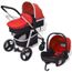 Poussette Combinee 3 En 1 Aluminium Rouge Et Noir Mee Achat Vente Landau Poussette Cdiscount