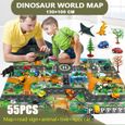 Tapis d'éveil,45 pièces dinosaure carte du monde jouet voiture modèle tapis de jeu interactif enfants Playhouse jouets - Type car 1-1