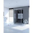 Cabine de douche avec portes sérigraphiées - Gris - 110 x 80 x 235 cm-1