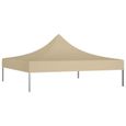 Toile de rechange pour parasol - DIOCHE - Toit de tente de réception 3x3 m Beige - Résistant aux UV et à l'eau-1