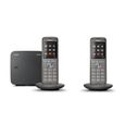 Téléphone Fixe sans fil - GIGASET CL 660 Duo Anthracite - Écran couleur rétroéclairé - Répertoire 400 contacts-1