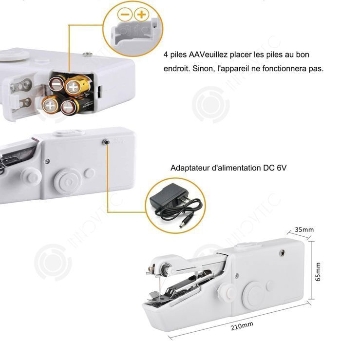 Machine à coudre portable, mini outil de couture à main pour le ménage Machine à coudre portable, mini outil de couture à main pour le ménage