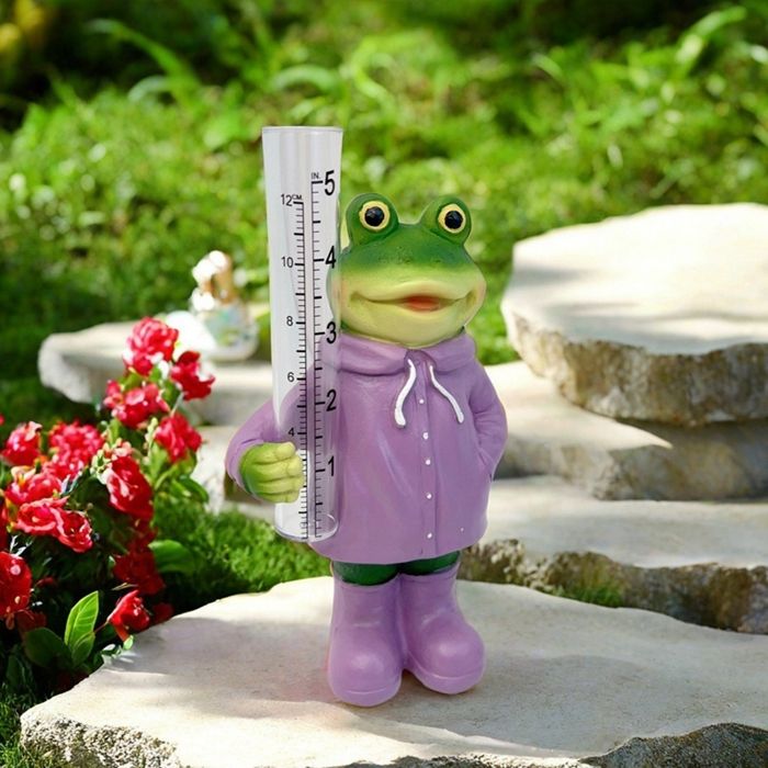 Pluviomètre de Jardin en Verre Outil de Mesure des Précipitations Pluviomètre en Métal avec