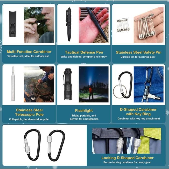 Calendrier De L’Avent Kit De Survie – 24 Pièces – Modèle 1 – Tailles 5 à 20 Cm
