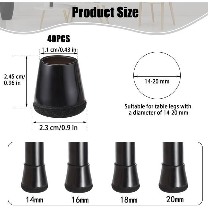 PATIKIL Lot De 36 Embouts De Protection Pour Pieds De Chaise