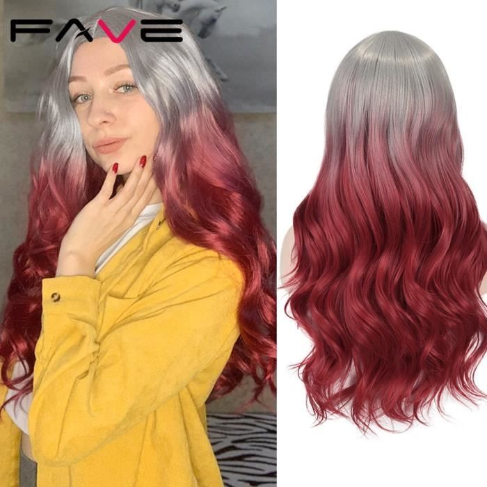 Perruque Longue Ondulée Rose - 60 Cm - Fibres Synthétiques Résistantes à La Chaleur - Pour Cosplay, Fête, Déguisement