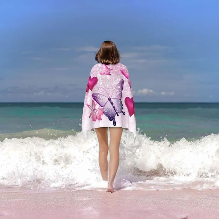 147x99.1cm Personnalisé Tropical État De Mind Rose Microfibre Plage