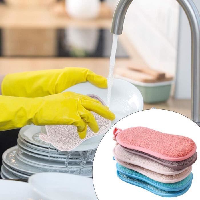 JEBBLAS 8Pcs Eponge Lavable Reutilisable Vaisselle,Eponges Vaisselle Double  Face,Super Absorbant et Compostable（Rose） : : Cuisine et Maison