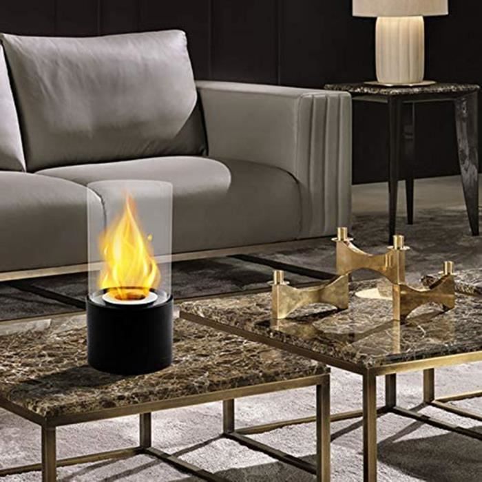 Petit Foyer De Table à Alcool - Cheminée Décorative Portable - Pour Bureau, Chambre, Balcon - Flamme Contrôlée, Ambiance Chaleureuse
